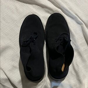 Clarks Men's Black Suede Oxfords